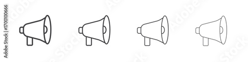 Megaphone icons for graphic and web design.