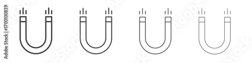Magnet icons for graphic and web design.