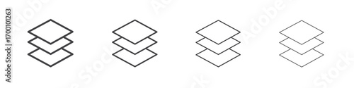 Layers icons for graphic and web design.
