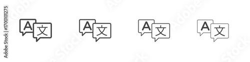 Language icons for graphic and web design.
