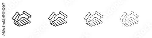 Handshake icons for graphic and web design.