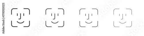 Face id icons for graphic and web design.