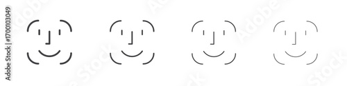 Face id icons for graphic and web design.
