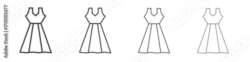 Dress icons for graphic and web design.