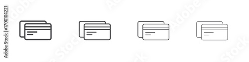 Credit card icons for graphic and web design.