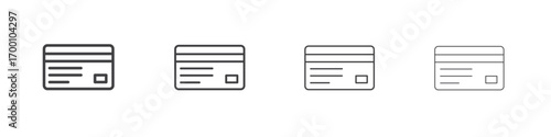 Credit card icons for graphic and web design.