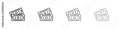 Cash icons for graphic and web design.