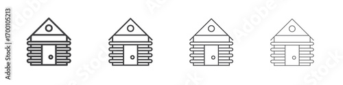 Cabin icons for graphic and web design.