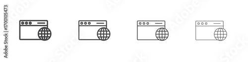 Browser icons for graphic and web design.