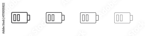 Battery icons for graphic and web design.