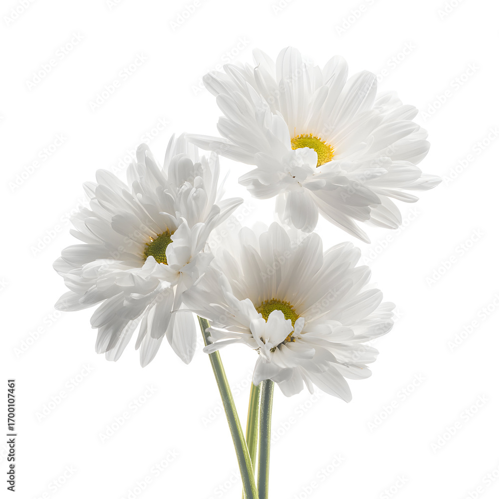Fototapeta premium White daisies bouquet closeup isolated