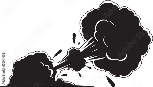 Explosion Vector Illustration Comic Style Blast Effect Smoke Cloud Boom Impact