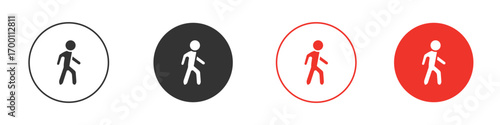Walk icon symbol in black. icon design vector stock