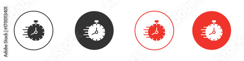 Time fast icon symbol in black. icon design vector stock
