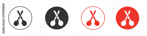 Scissor icon symbol in black. icon design vector stock