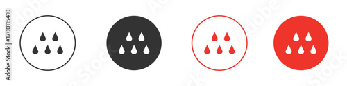 Raindrops icon symbol in black. icon design vector stock