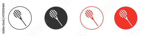 Racket icon symbol in black. icon design vector stock