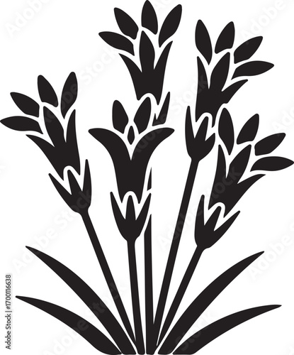 Elegant Papyrus Plant Silhouette Vector Illustration for Ancient Egypt Inspired Artworks