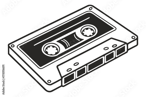 Retro audio cassette tape illustration