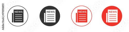 News icon symbol in black. icon design vector stock