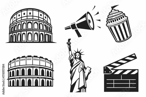 Iconic landmarks and symbols of culture and communication