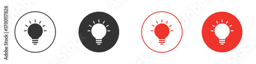 Lightbulb icon symbol in black. icon design vector stock