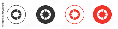 Life buoy icon symbol in black. icon design vector stock