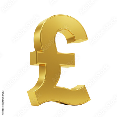 Golden pound sign isolated PNG with Transparent Background