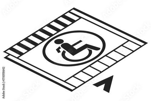 Accessible film reel with wheelchair symbol
