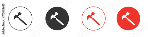 Hammer icon symbol in black. icon design vector stock