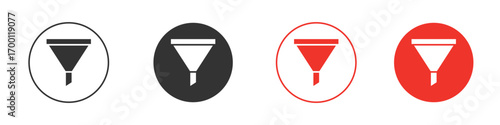 Funnel icon symbol in black. icon design vector stock
