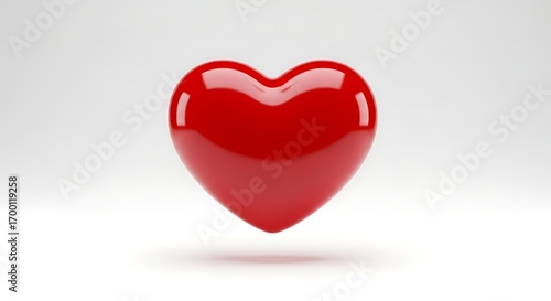 Wallpaper Mural Red Heart Shape 3D Render Illustration. Torontodigital.ca