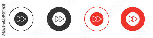 Fast forward icon symbol in black. icon design vector stock