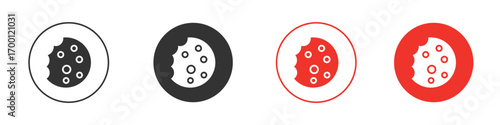 Cookie icon symbol in black. icon design vector stock