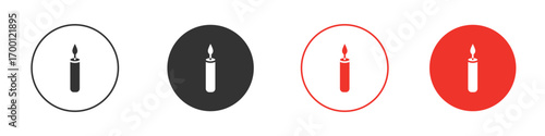 Candle icon symbol in black. icon design vector stock