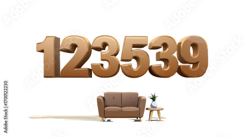 Decorative numbers and interior design elements for home decor and living room ideas