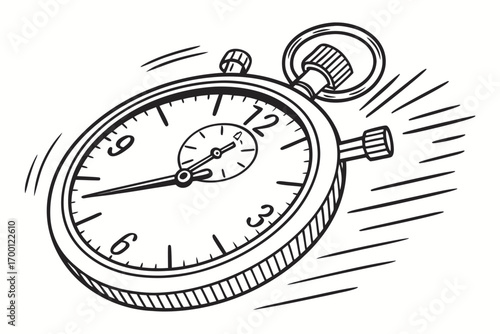 Dynamic stopwatch illustration showing speed and time