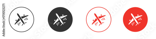 Airplane icon symbol in black. icon design vector stock