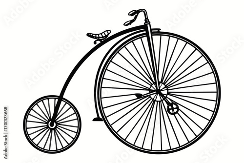 Classic penny farthing bicycle illustration