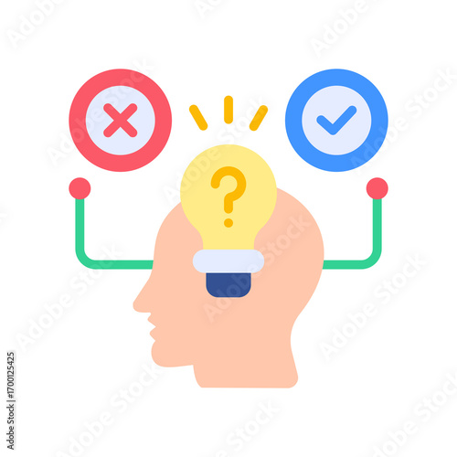 Testing Hypothesis flat color icon