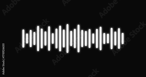music audio visual graphic, Spectrogram, black and white glow bar