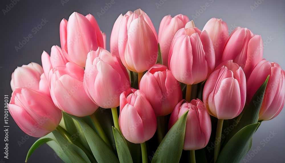 Naklejka premium Bouquet Of Pink Tulips