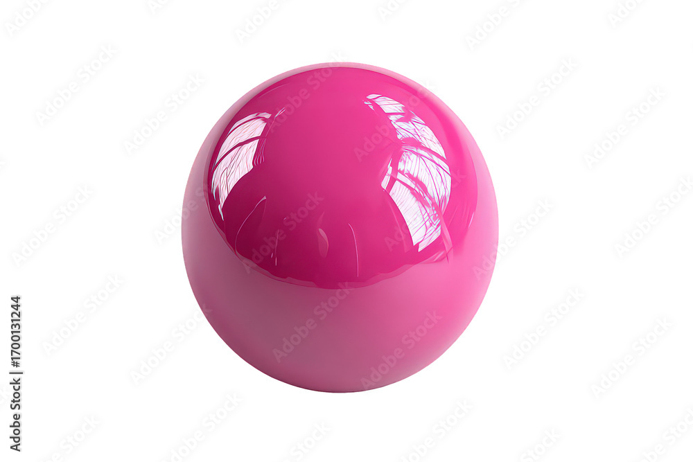 Fototapeta premium Glossy Pink Sphere On Black Background