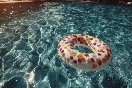 inflatable ring in the pool