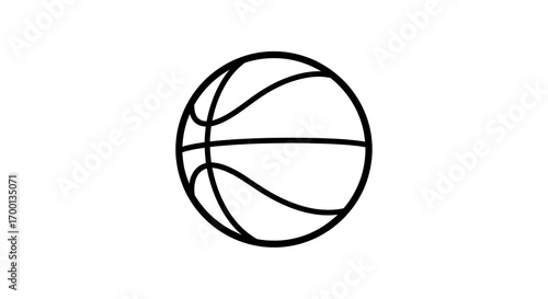 Simple black and white basketball illustration