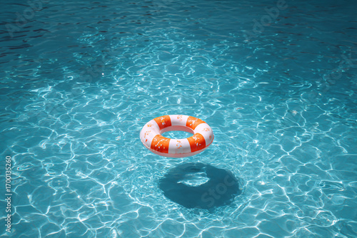 inflatable ring in the pool