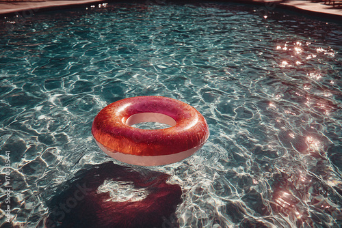 inflatable ring in the pool