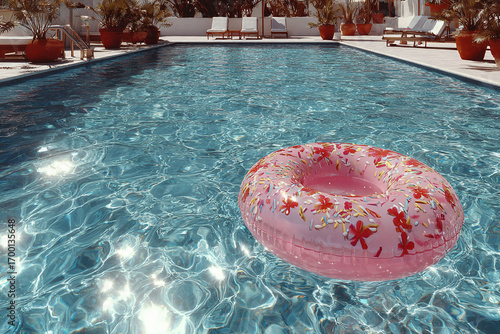 inflatable ring in the pool
