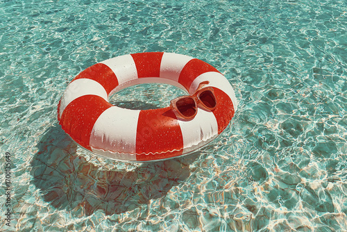 inflatable ring in the pool