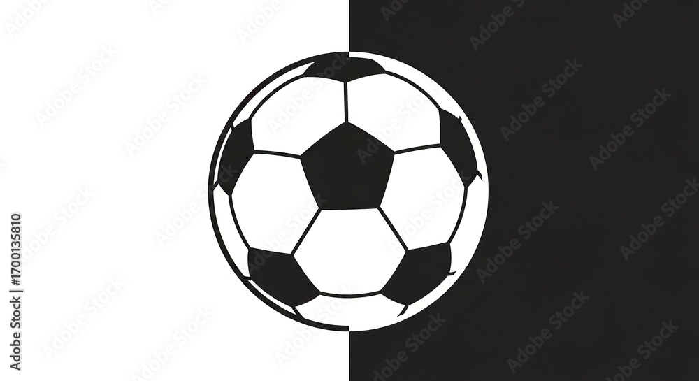 Fototapeta premium Soccer ball graphic design black white